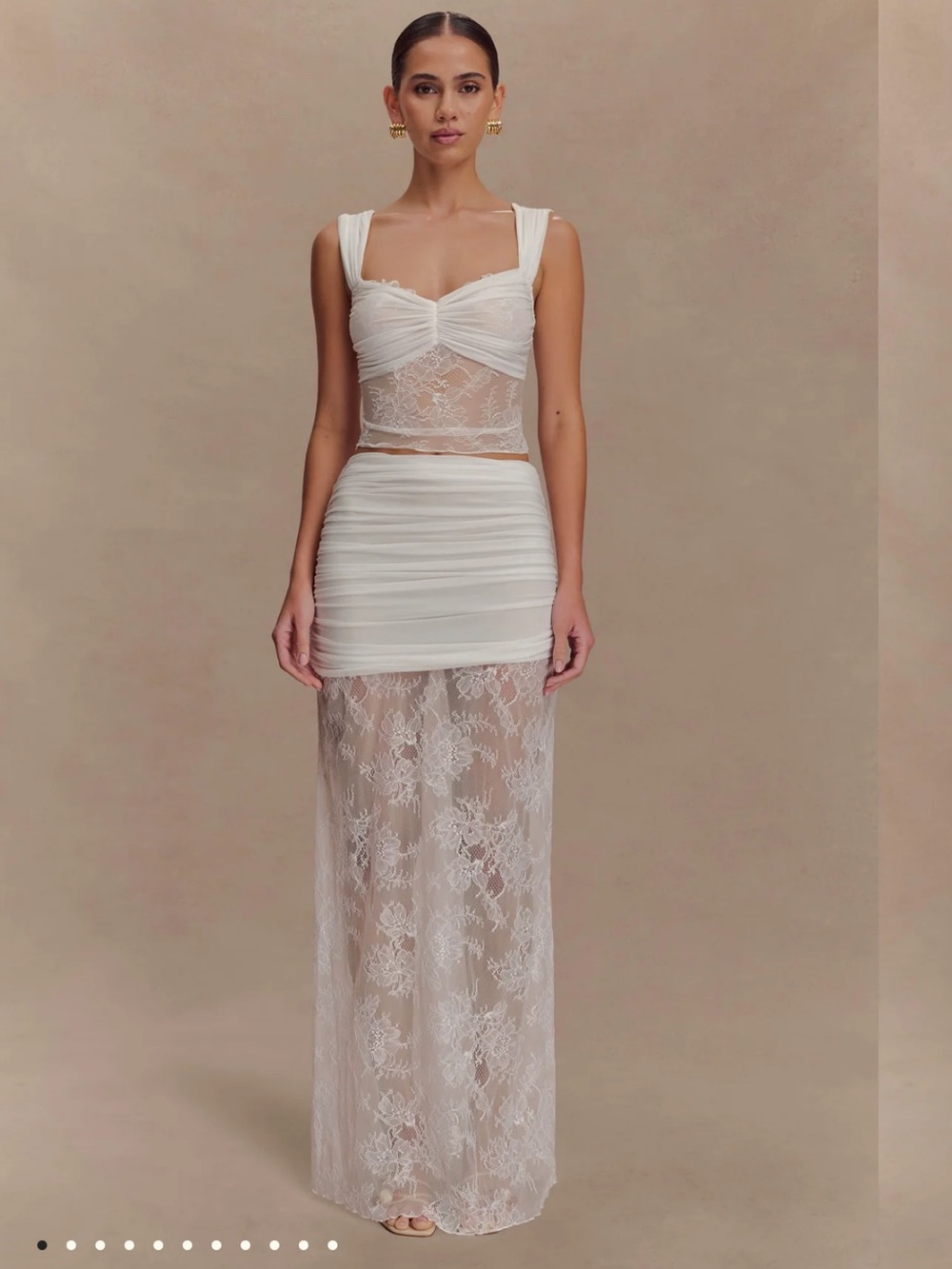 NWT Guinevere Lace & Mesh Maxi Skirt Set